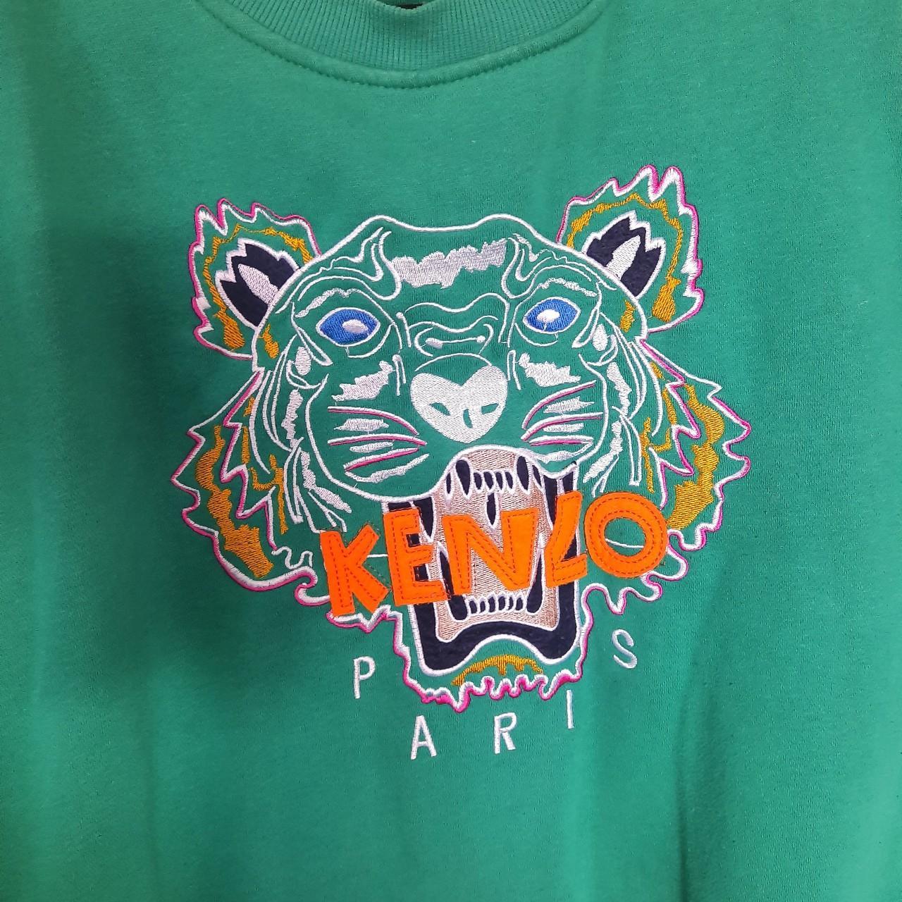 Green multi colour tiger jumper Best suit up to a... Depop