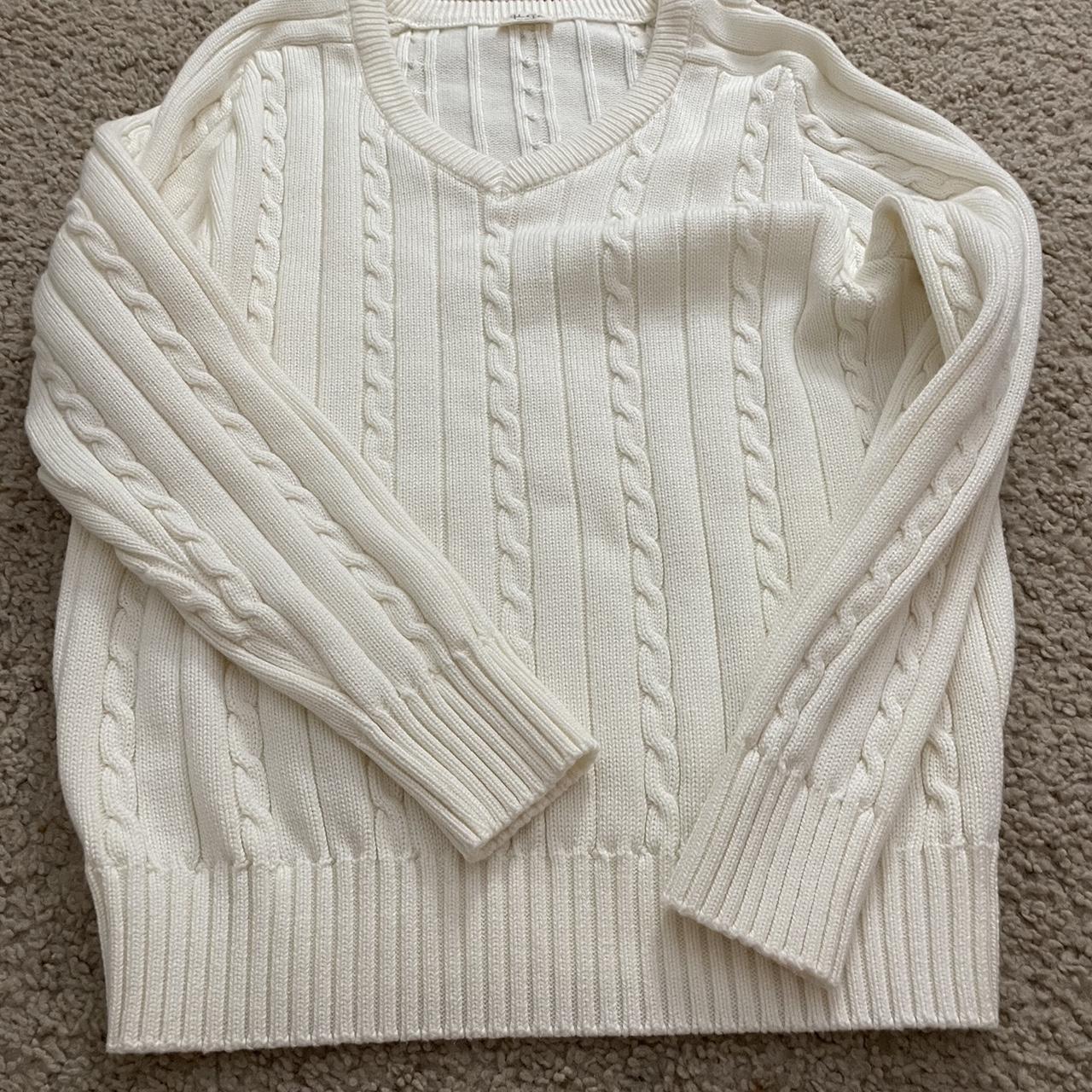 cream brandy sweater regular length not oversized - Depop