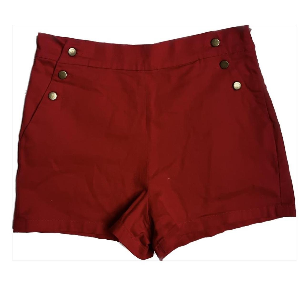 RED HIGH WASTED SHORTS ️ they’re way brighter than... - Depop