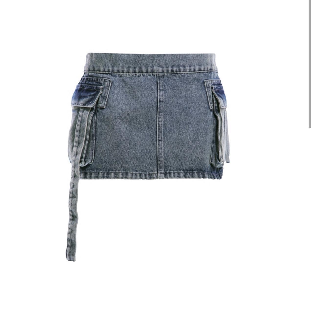 Vintage Wash Cargo Pocket Denim Mini Skirt Worn Depop 2337