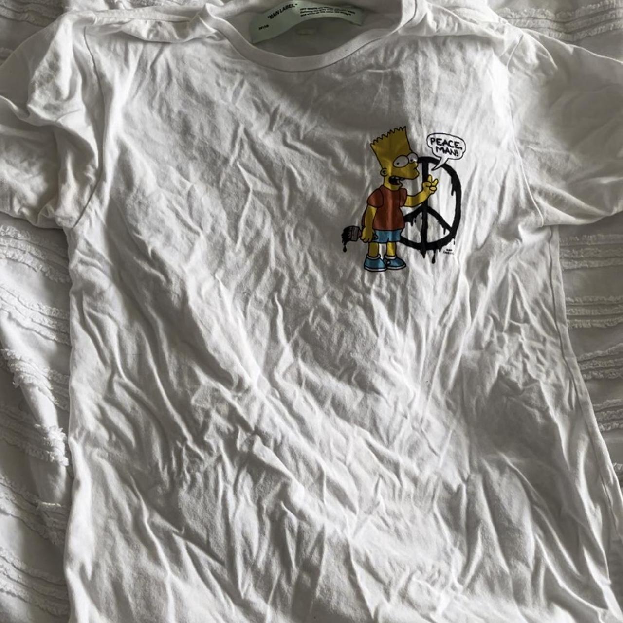 100 authentic off white Bart Simpson tshirt . Depop