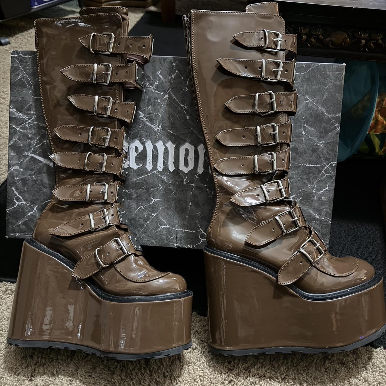 Demonia Women's Platform Boots - Brown/Tan - US 9… - image 1