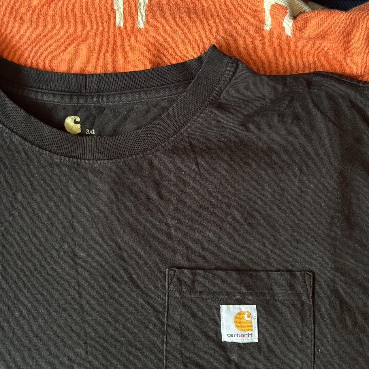 black carhartt tee such a staple! labelled as 3xl... - Depop