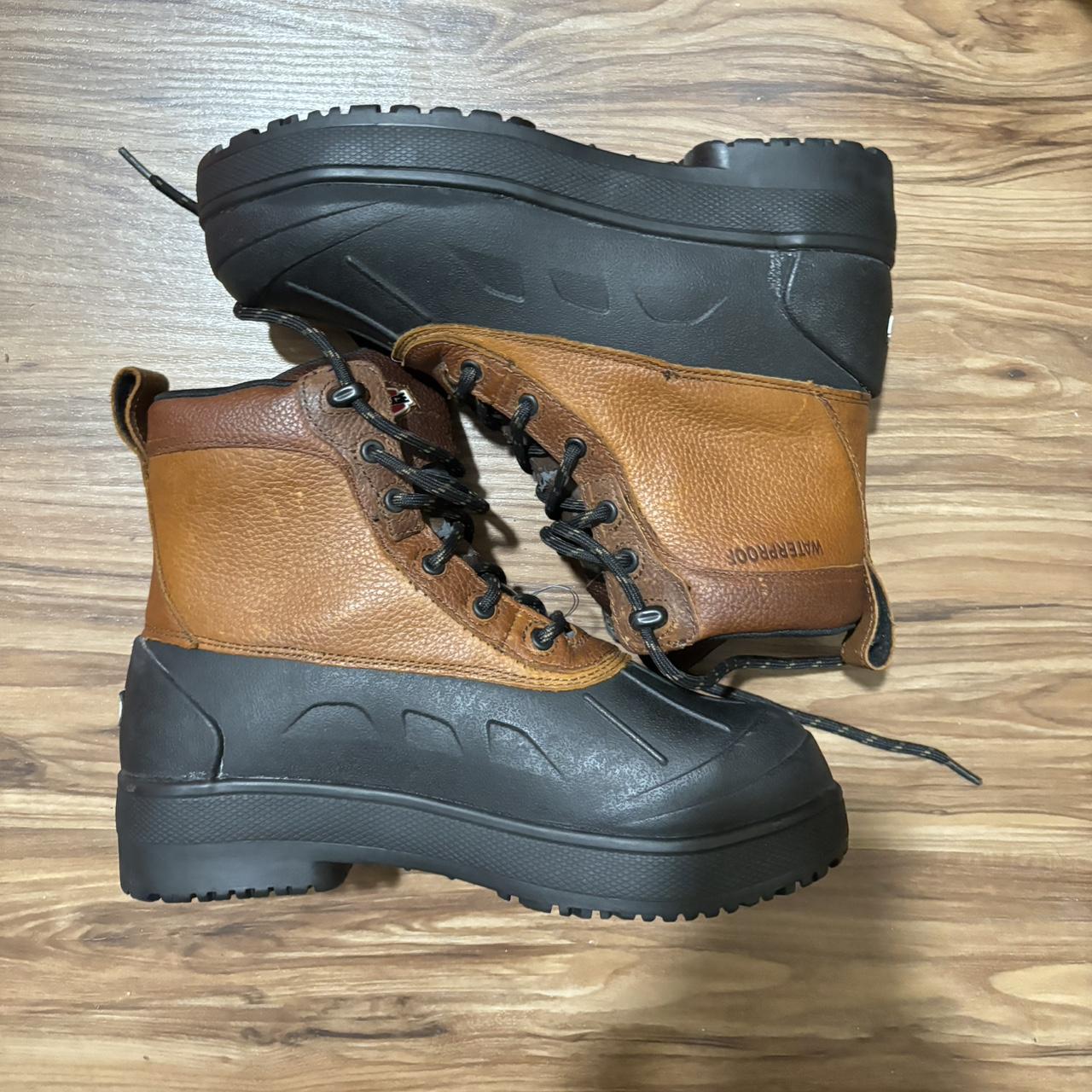iron age work boots size 8.5 mens flaking in... - Depop