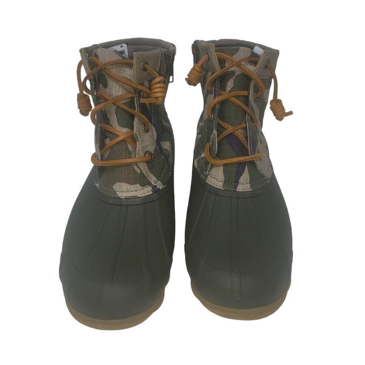 Sperry Saltwater Duck Boots Size NIB 7.5 Olive Camo. Depop