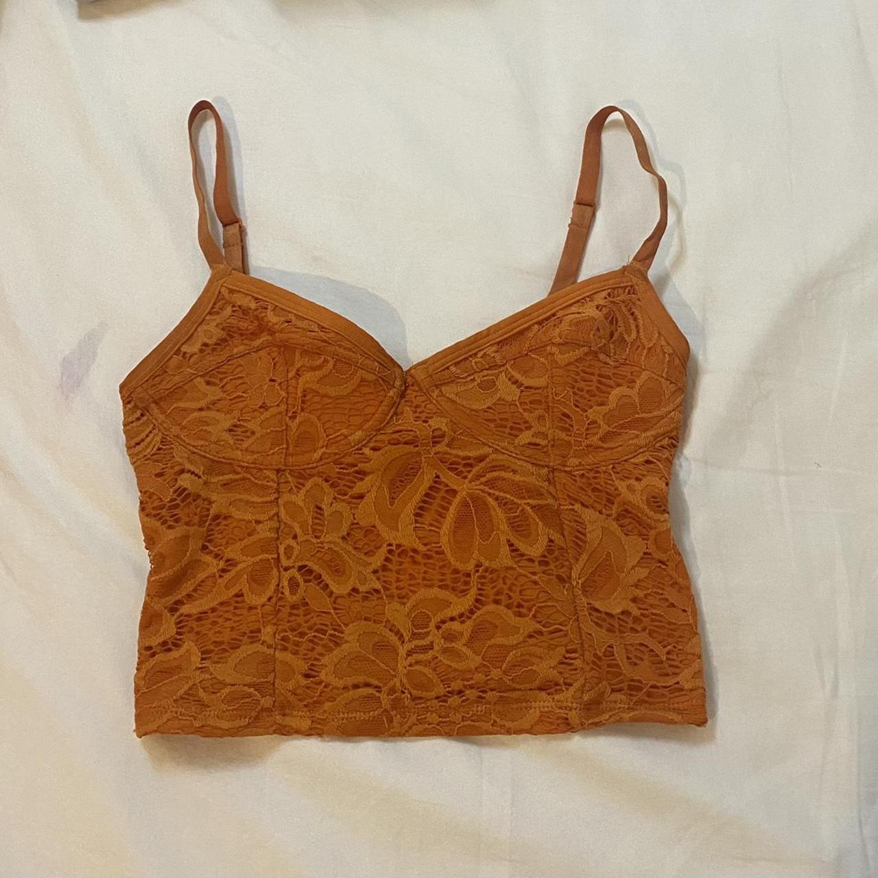 Beautiful Orange Lacey Y2k Corset Top Depop 5913