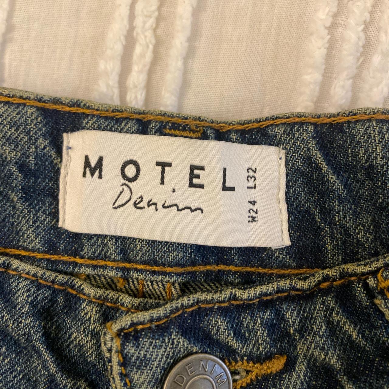 Motel Women's Blue and Navy Jeans Depop