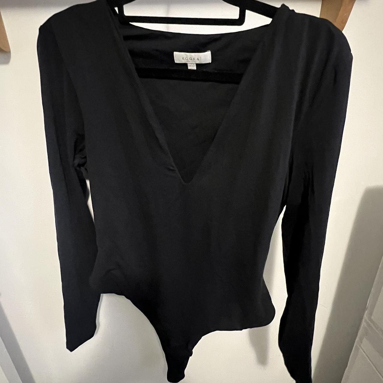 KOOKAI BLACK LONG SLEEVE BODYSUIT ⛓️ like new! Size 2 - Depop