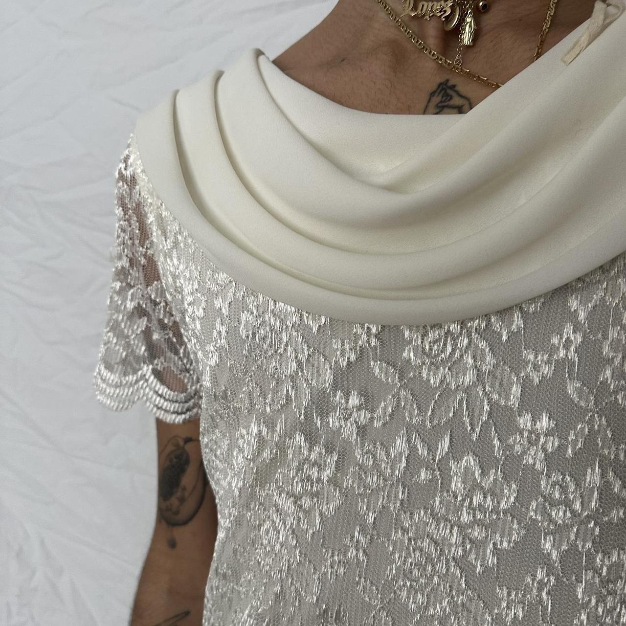 VINTAGE LACE MIDI EVENING GOWN • fully lace short... Depop