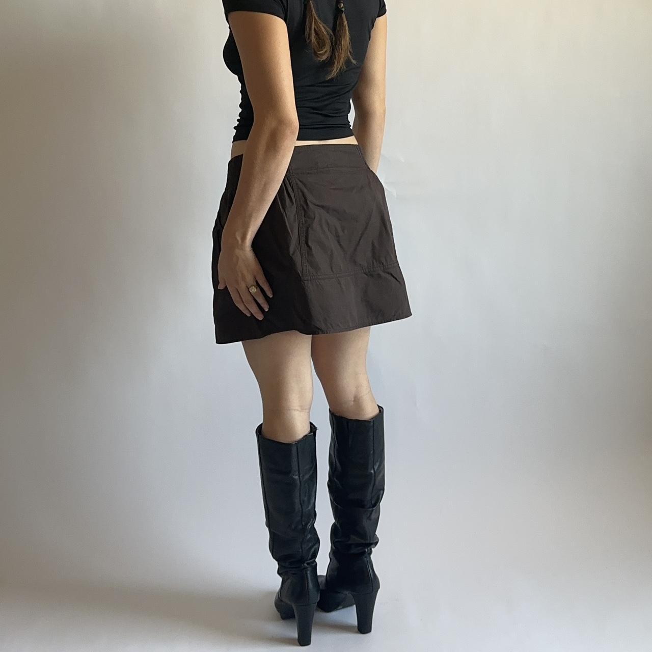 dark brown parachute mini skirt the perfect dark... - Depop