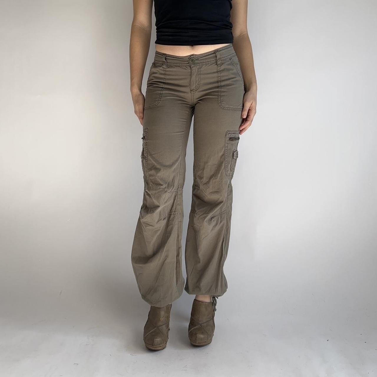 green khaki cargo utility pants the coolest cargo... Depop