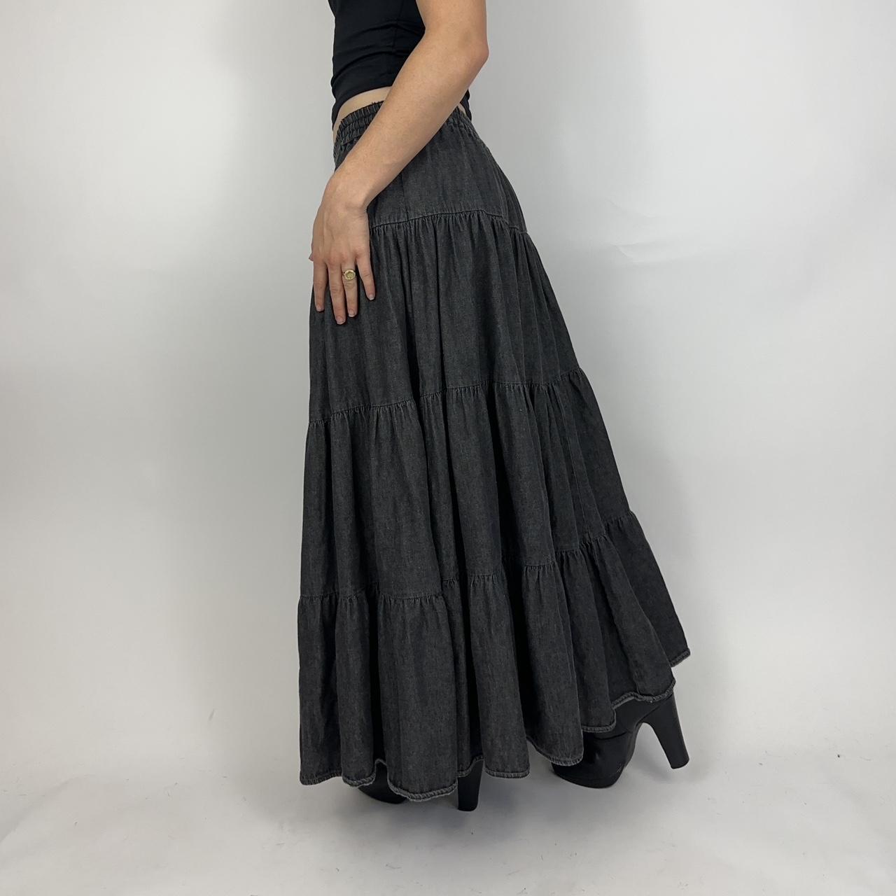 Grey flowy skirt outlet maxi