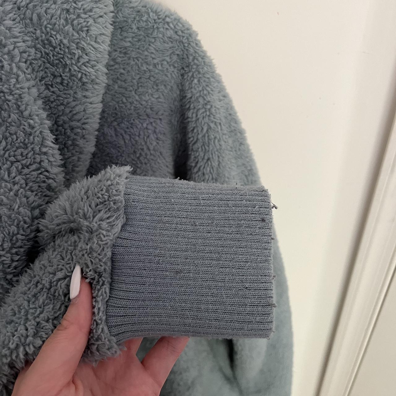 Blue fuzzy jacket worn a couple of times, in good... Depop