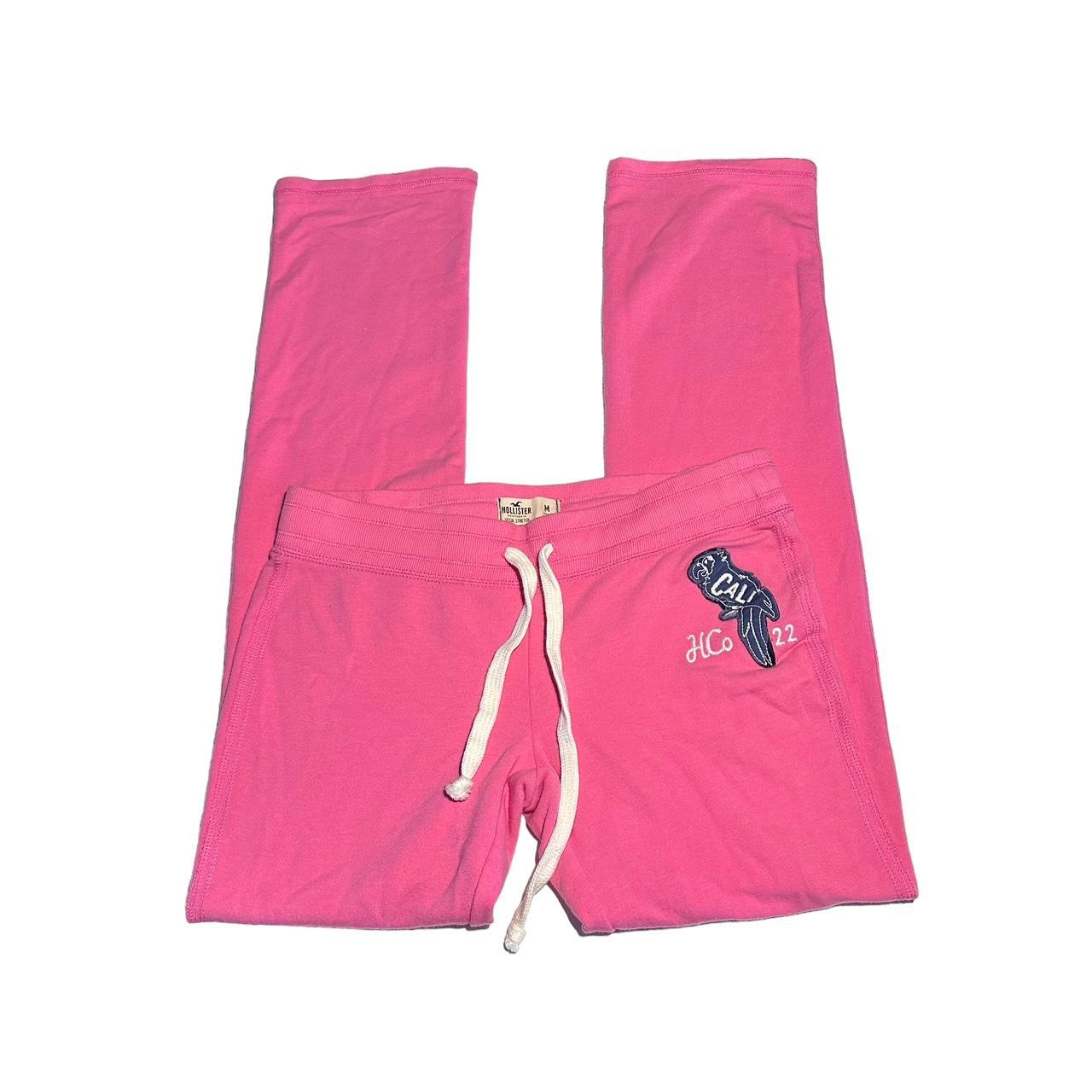 Hollister logo hot pink drawstring joggers .size XS, - Depop