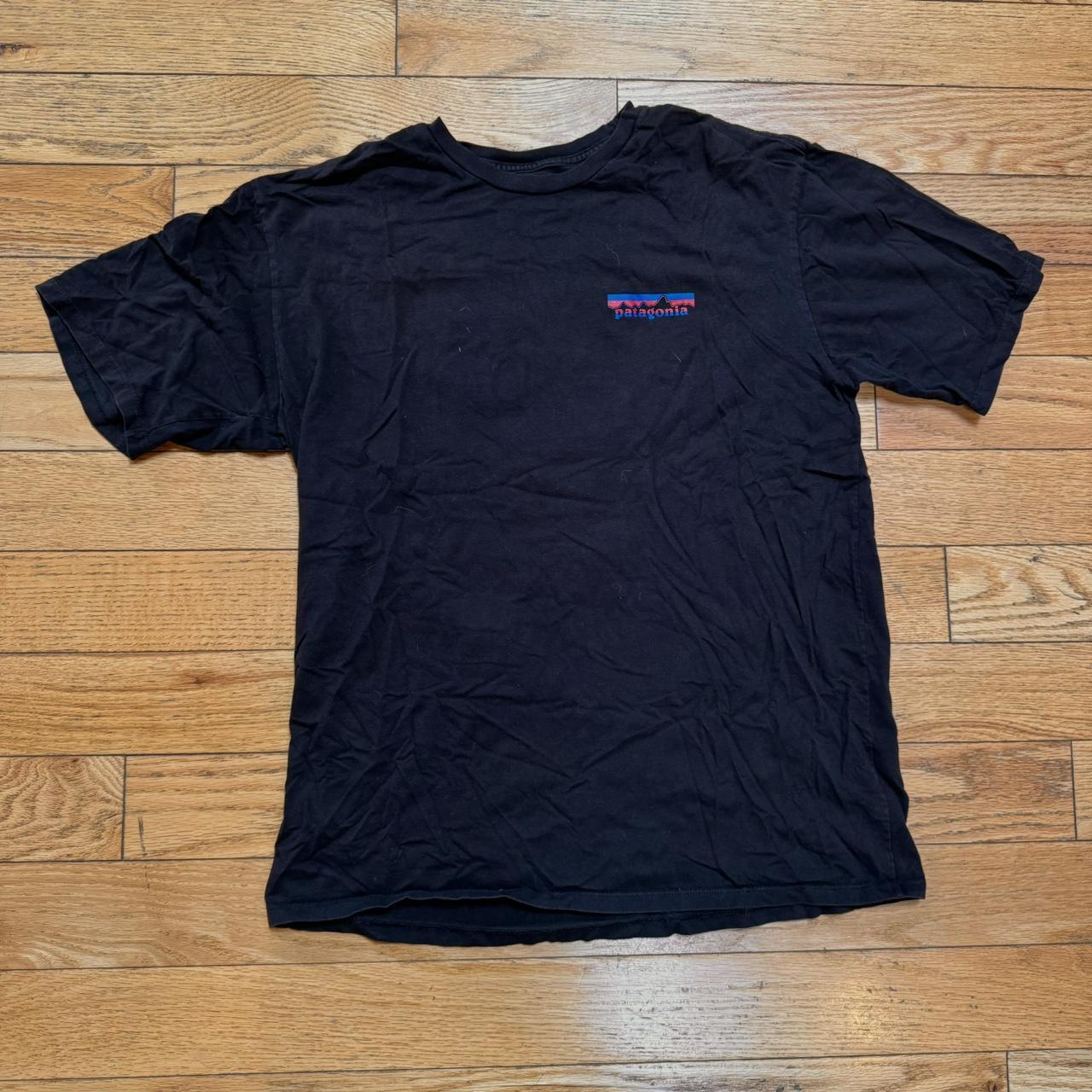 Patagonia black graphic tee shirt Size: M - Depop