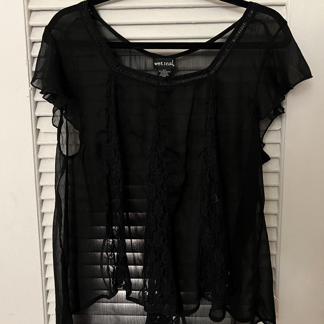 Wet Seal Women's Black Blouse | Depop