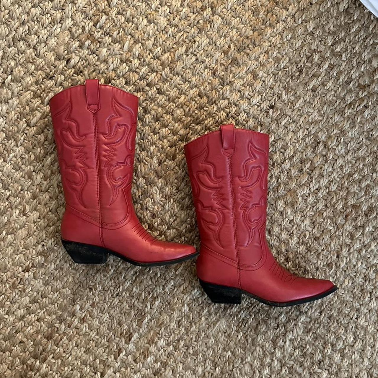 Women’s Red Cowboy Boots •Size 7.5 •Worn a few... Depop