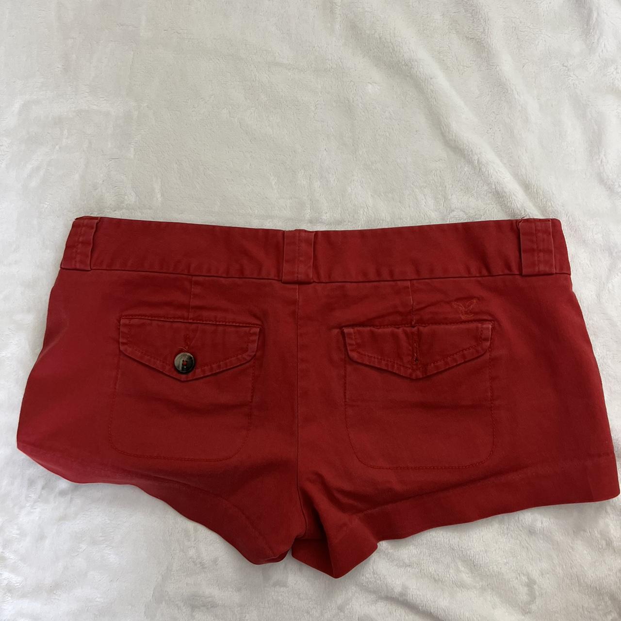 vintage american eagle red booty shorts 2000s y2k... - Depop