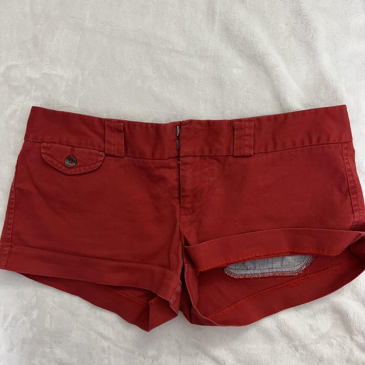 vintage american eagle red booty shorts 2000s y2k... Depop