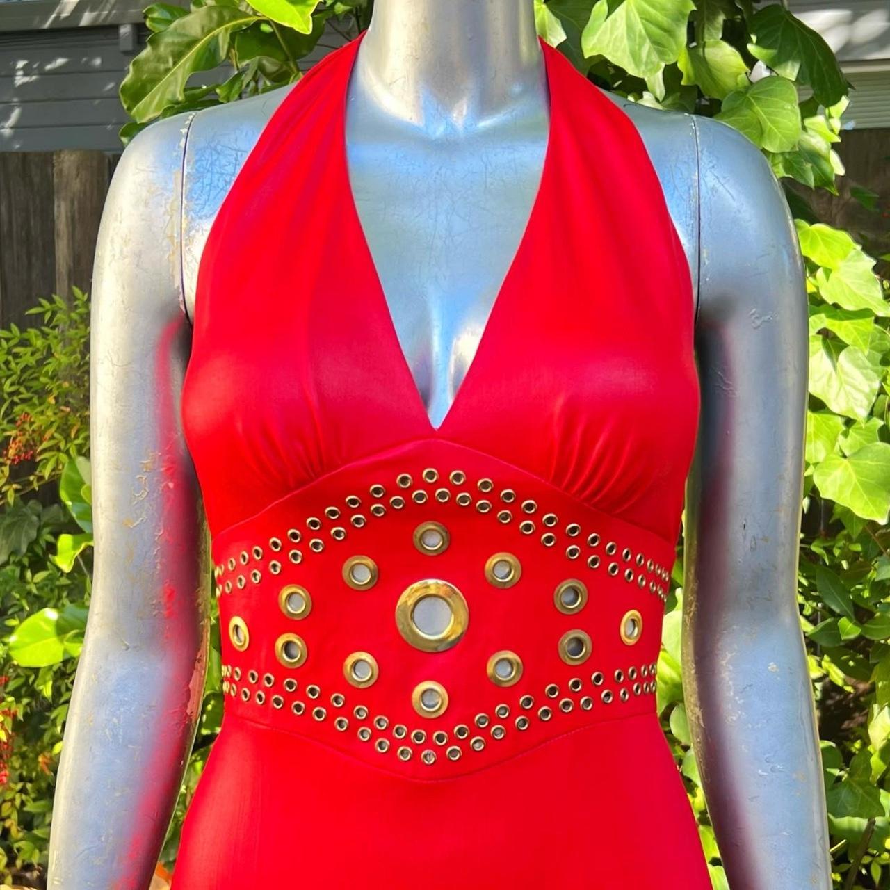 Red Bandana Halter Dress