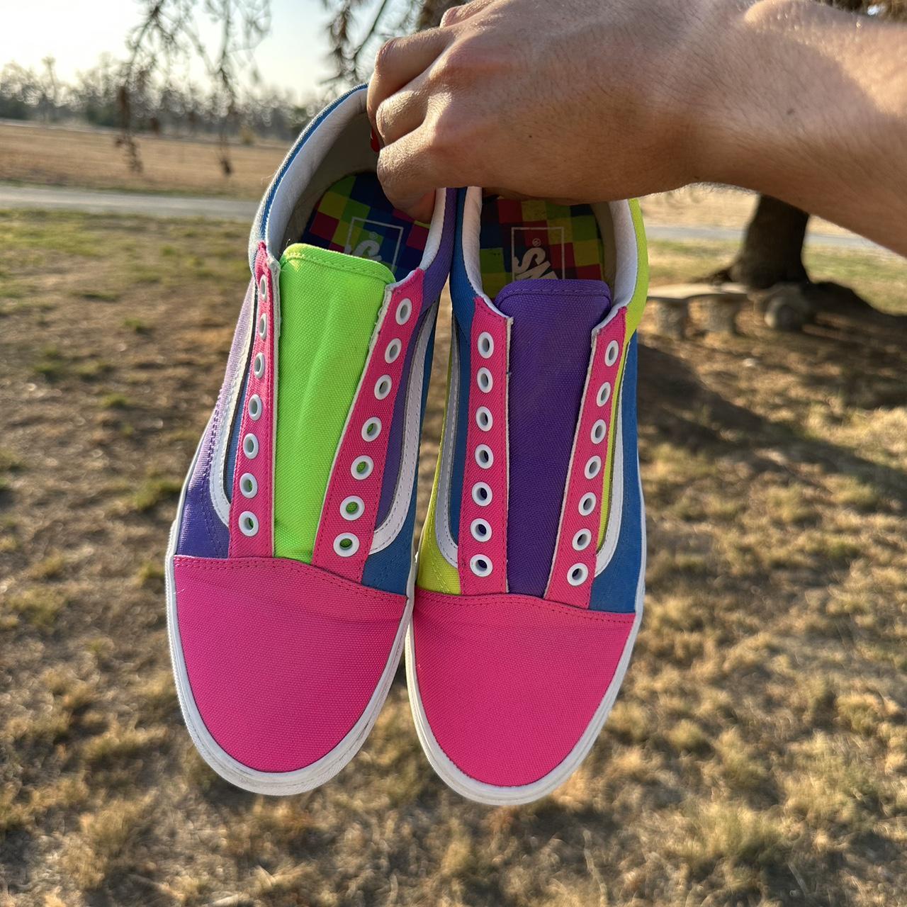 Neon Color block vans - Depop