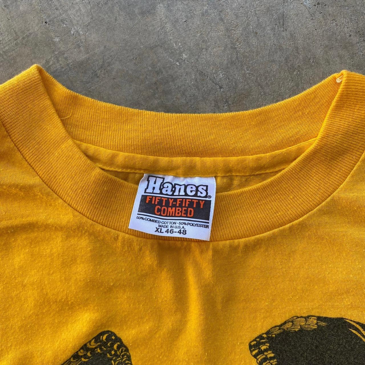 Vintage 90s GOTCHA! Owl Yellow T shirt Hanes... - Depop