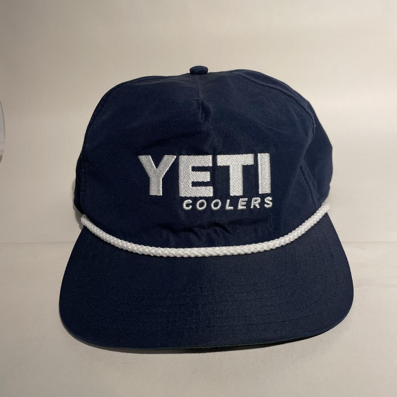 Yeti Men's Blue and White Hat Depop