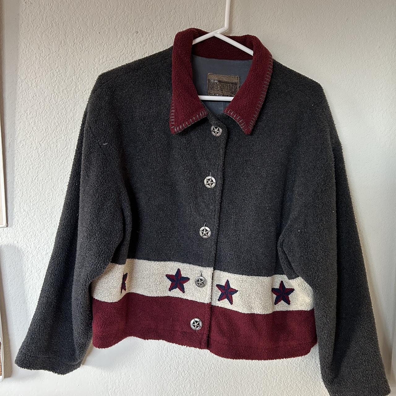 Vintage American flag fleece jacket Slightly... Depop