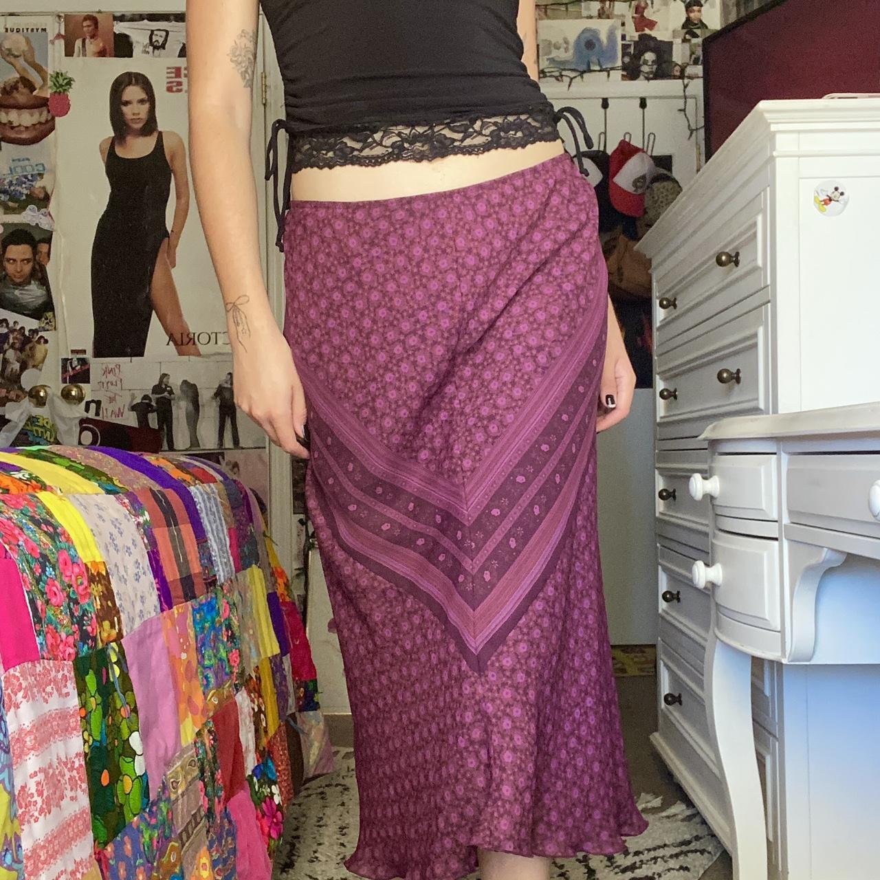 vintage 90s midi skirt By express. Asymmetrical. Depop