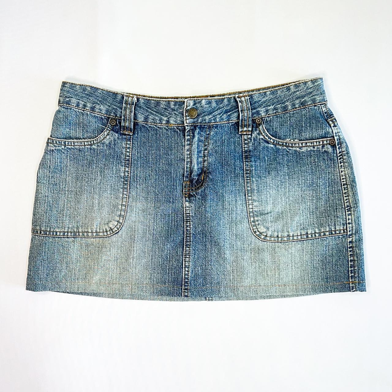 Low Rise Denim Y2K Mini Skirt Vintage short denim... - Depop