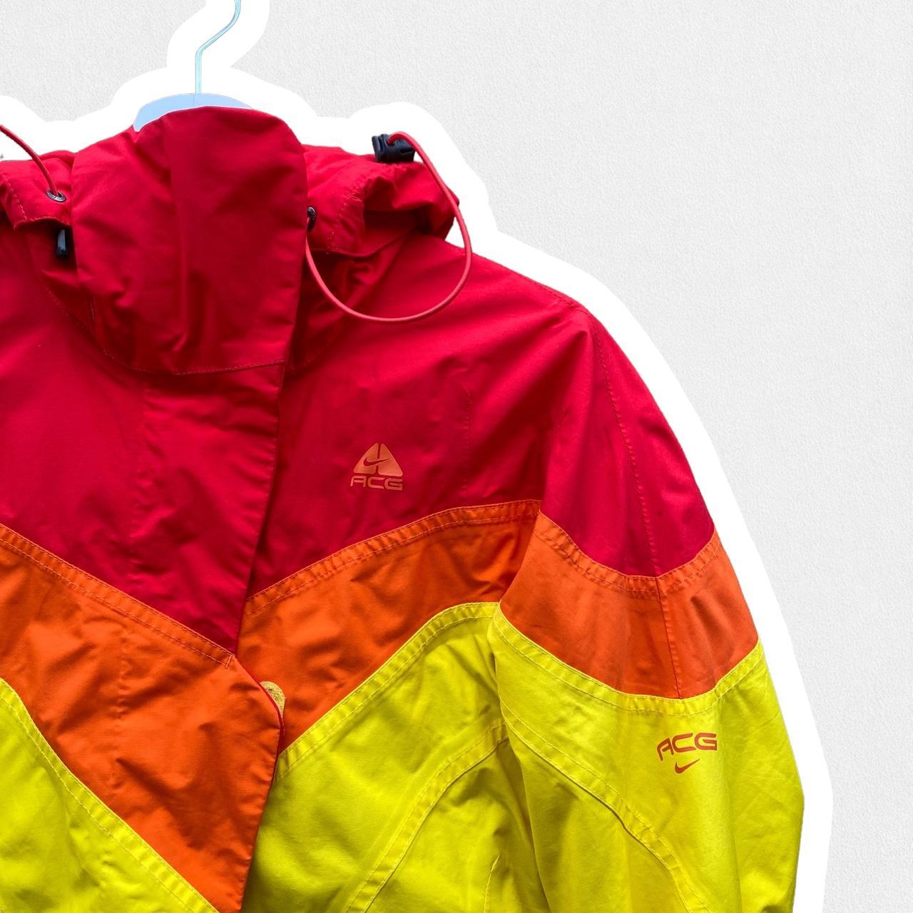 Nike ACG Women's Red and Yellow Coat Depop