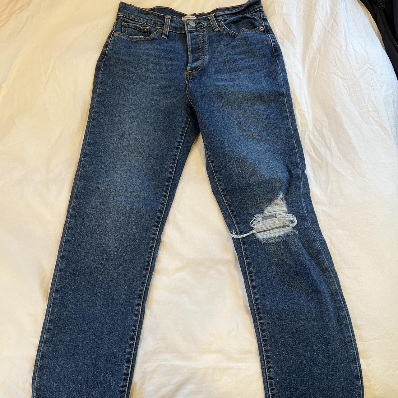 Levi’s wedgie straight distressed jeans lightly... - Depop