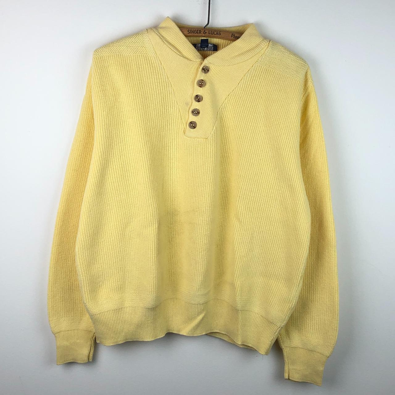 Lands' End Men's Yellow Jumper | Depop