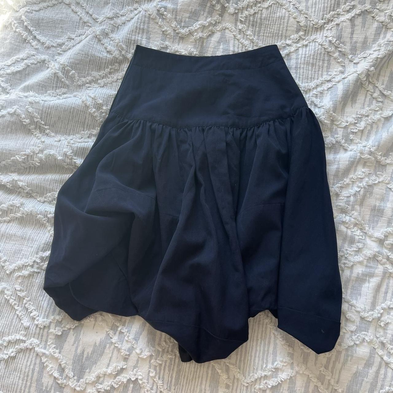 Yohji Yamamoto Women's Navy Skirt | Depop