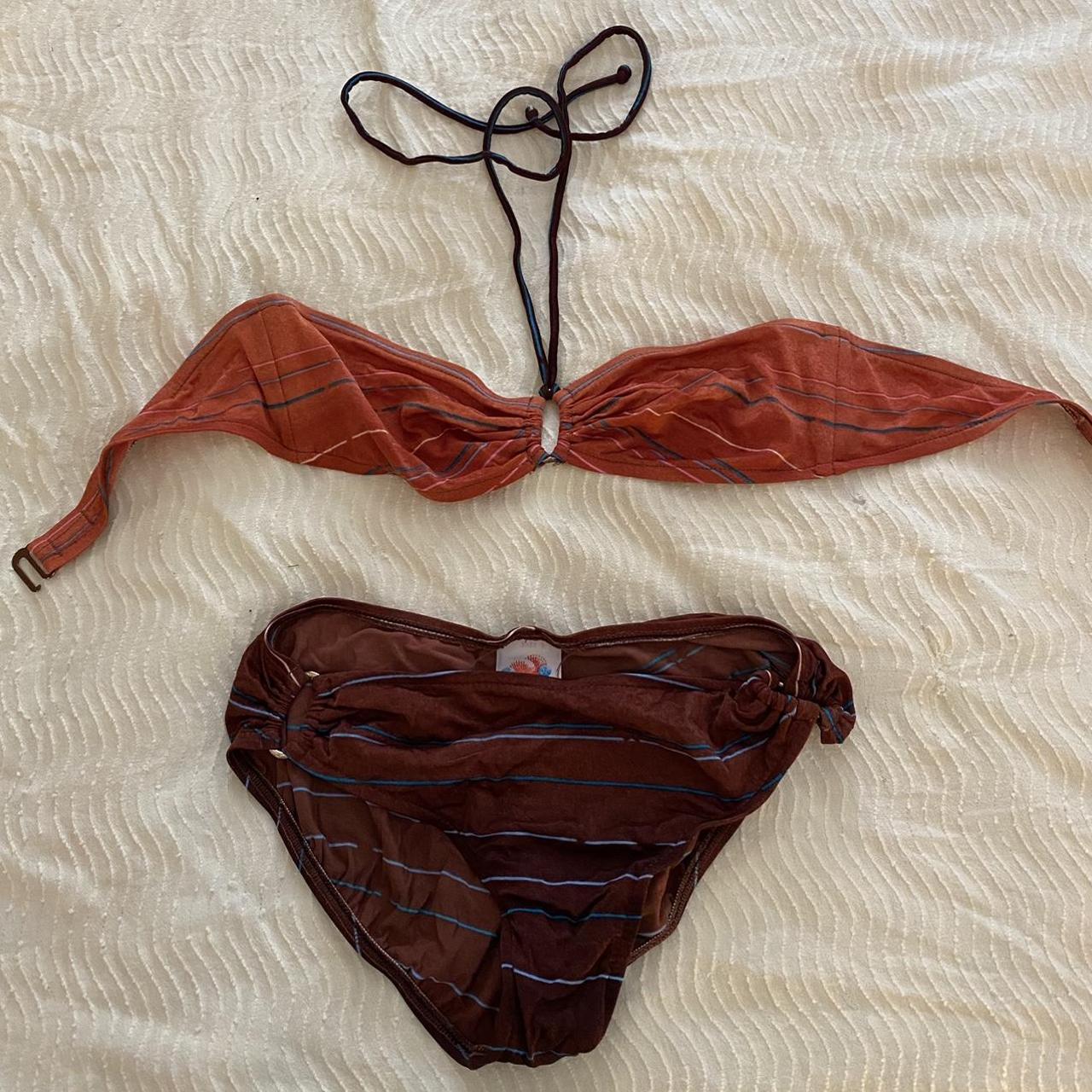 JCPenney Women's Brown and Tan Bikinisandtankinisets Depop