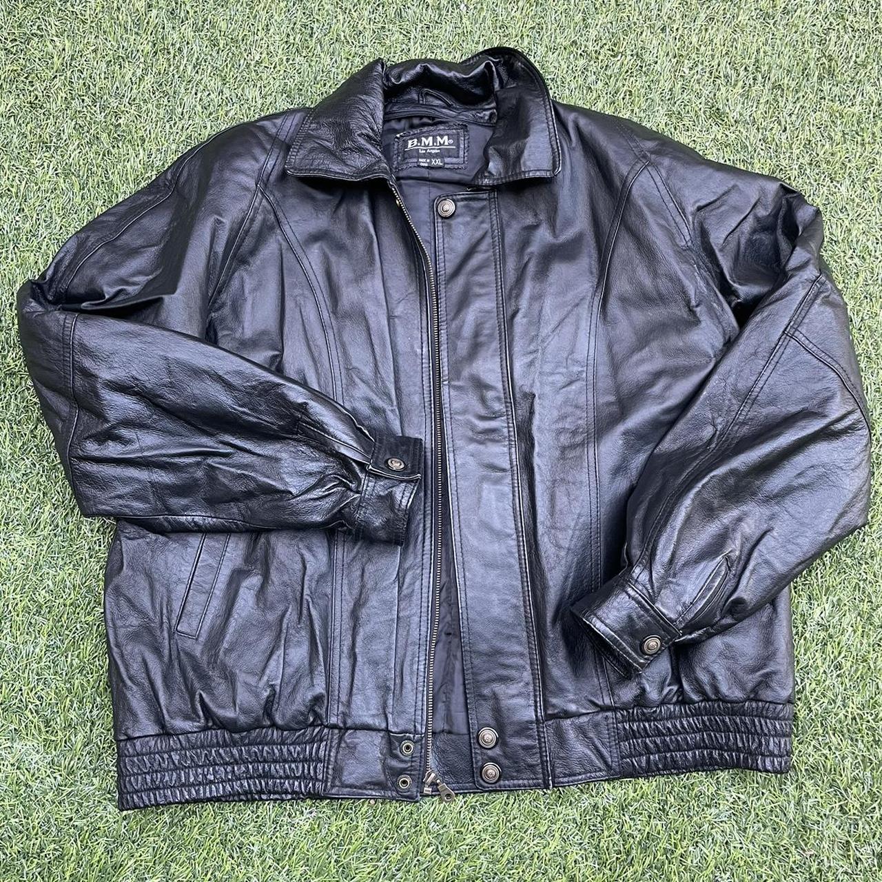 Vintage leather jacket Brand is B.M.M. Thick,... Depop