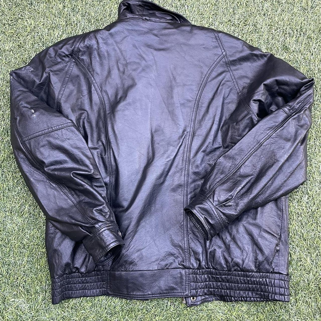 Vintage leather jacket Brand is B.M.M. Thick,... Depop