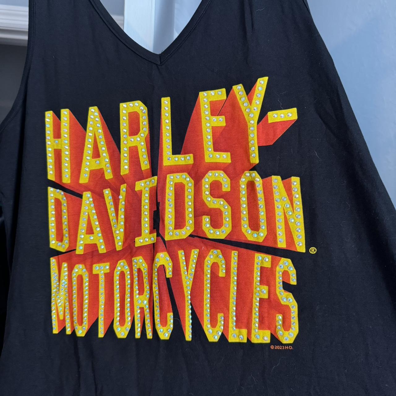 Harley davidson orange biker deals crop shirt