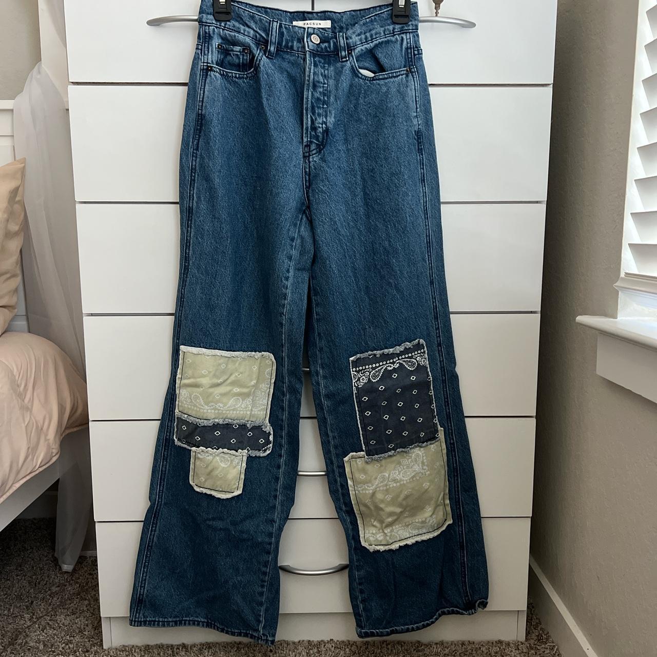 Pacsun Baggy Womens Jeans. Such cute patchwork on... Depop