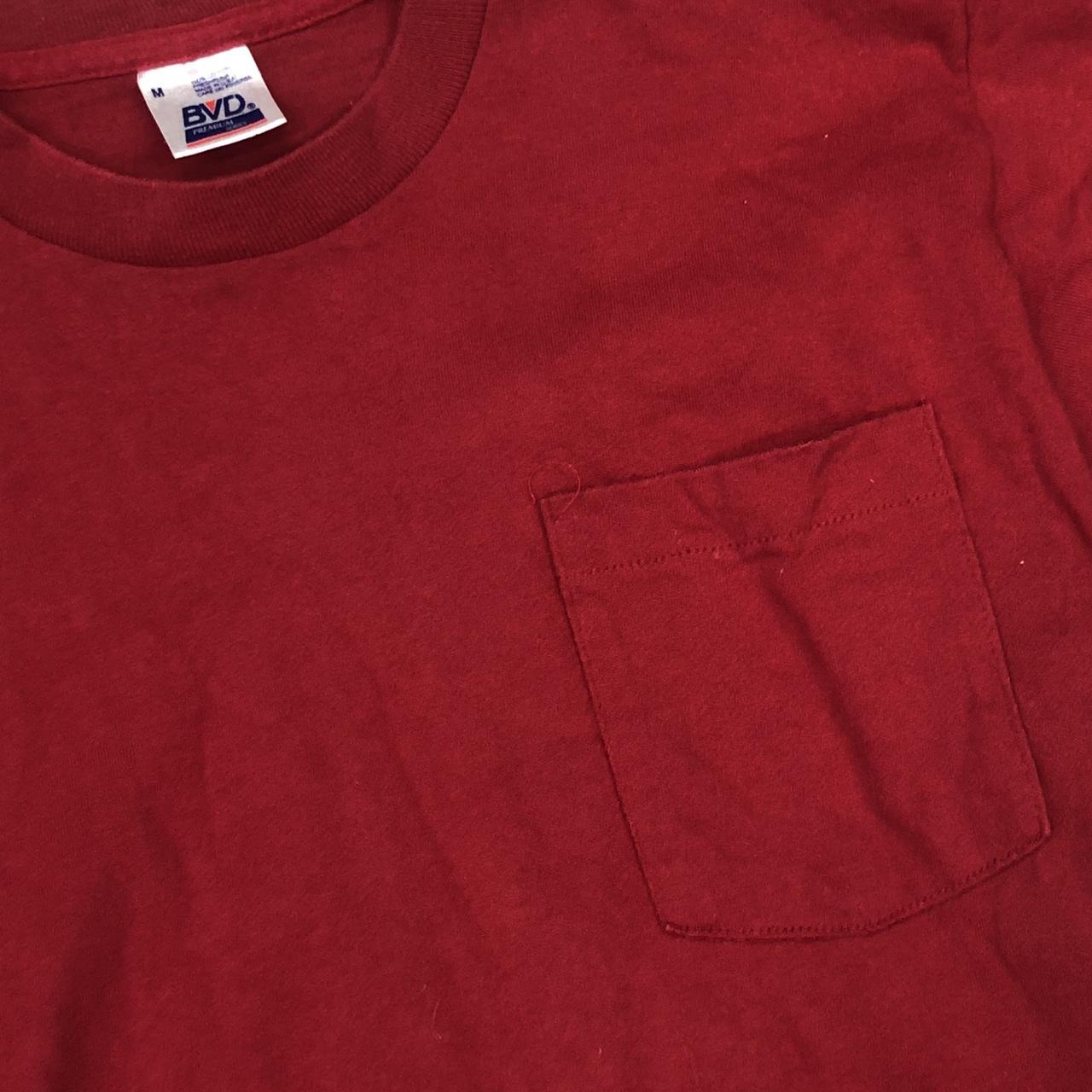 ️ Vintage BVD red blank pocket t-shirt (M) in good... - Depop