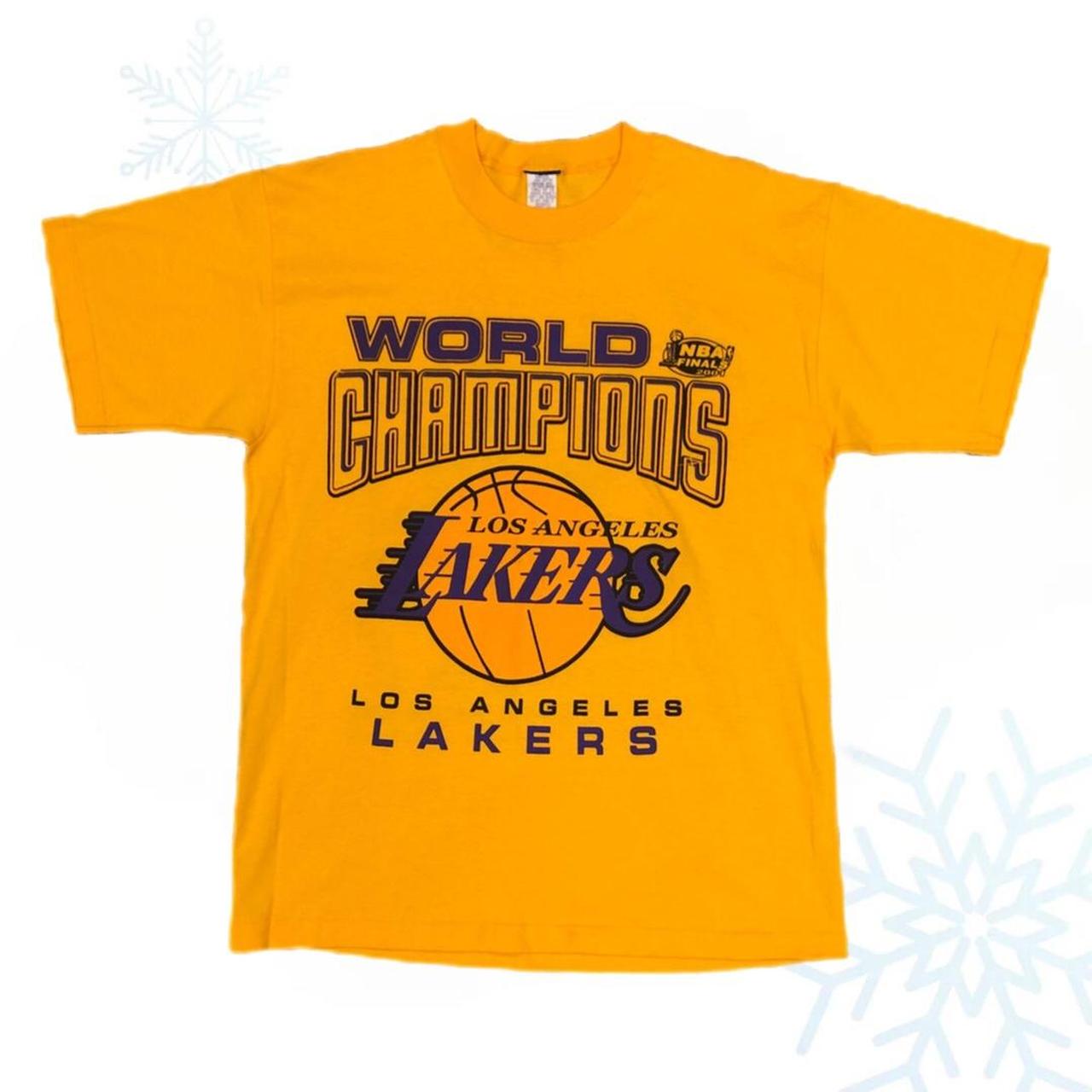 Vintage LA Lakers World Champions Shirt Kobe Bryant 2001 NBA Finals Medium