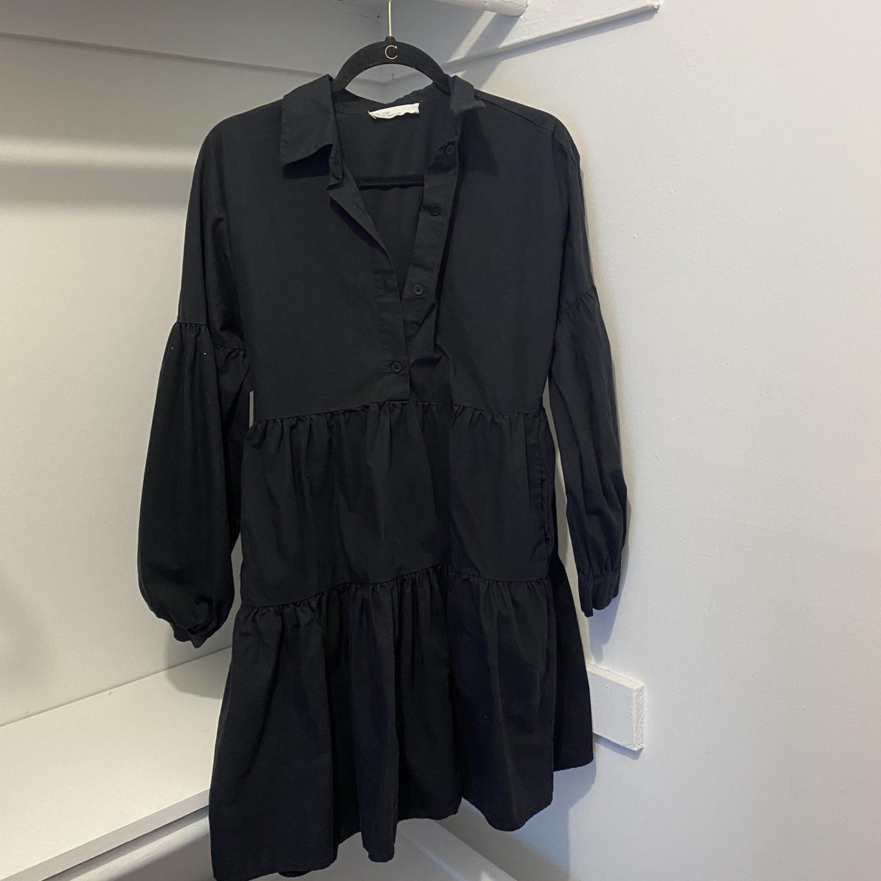 Oak and Fort COLLARED BUTTON FRONT TIERED DRESS in... Depop