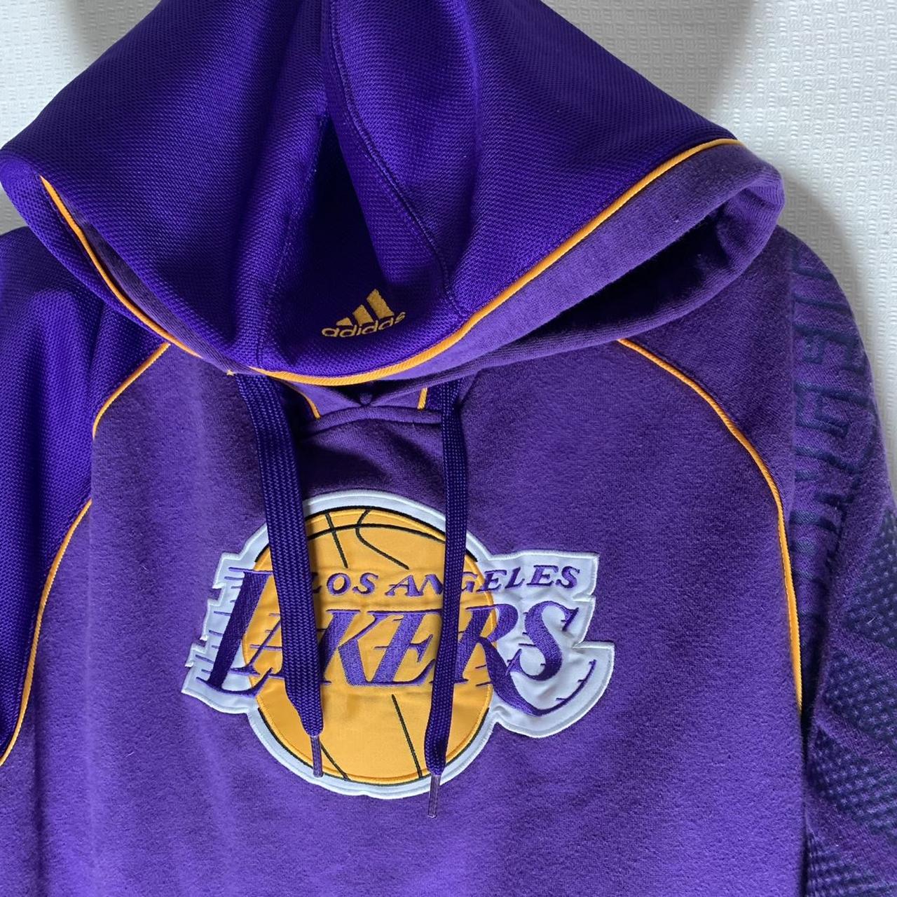 PURPLE ADIDAS LOS ANGELES LAKERS HOODIE — • Size not - Depop