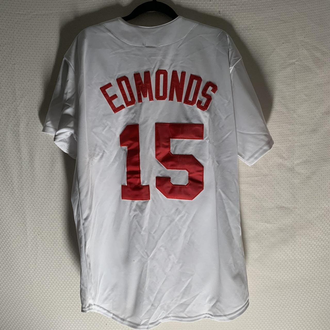 Mens Majestic St Louis Cardinals JIM EDMONDS Baseball Jersey GRAY