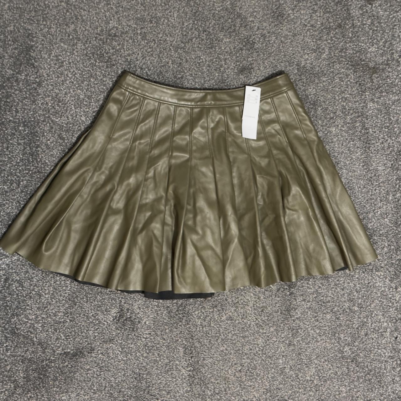 Topshop Leather Look Pleated Mini Skirt In Depop 