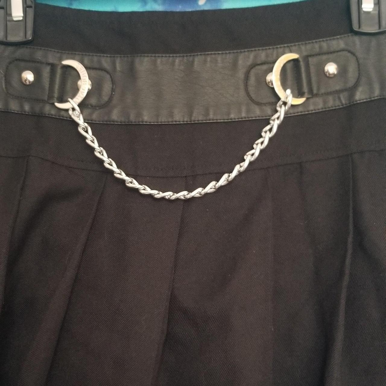 PRE-OWNED Royal Bones By Tripp Chain Pleated Skirt - Depop