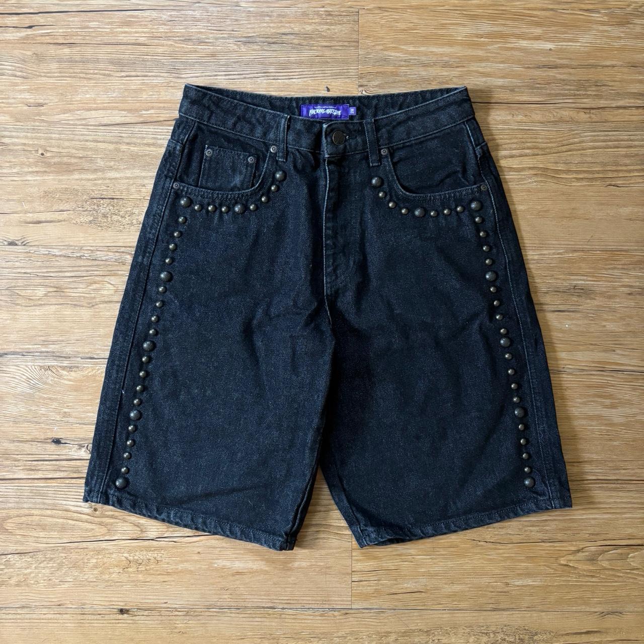 Studded denim shorts twojeys Western jorts Fucking | Depop