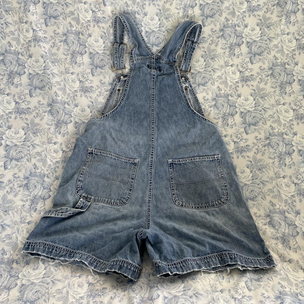 Vintage Small Shortalls Medium Wash Overalls... - Depop