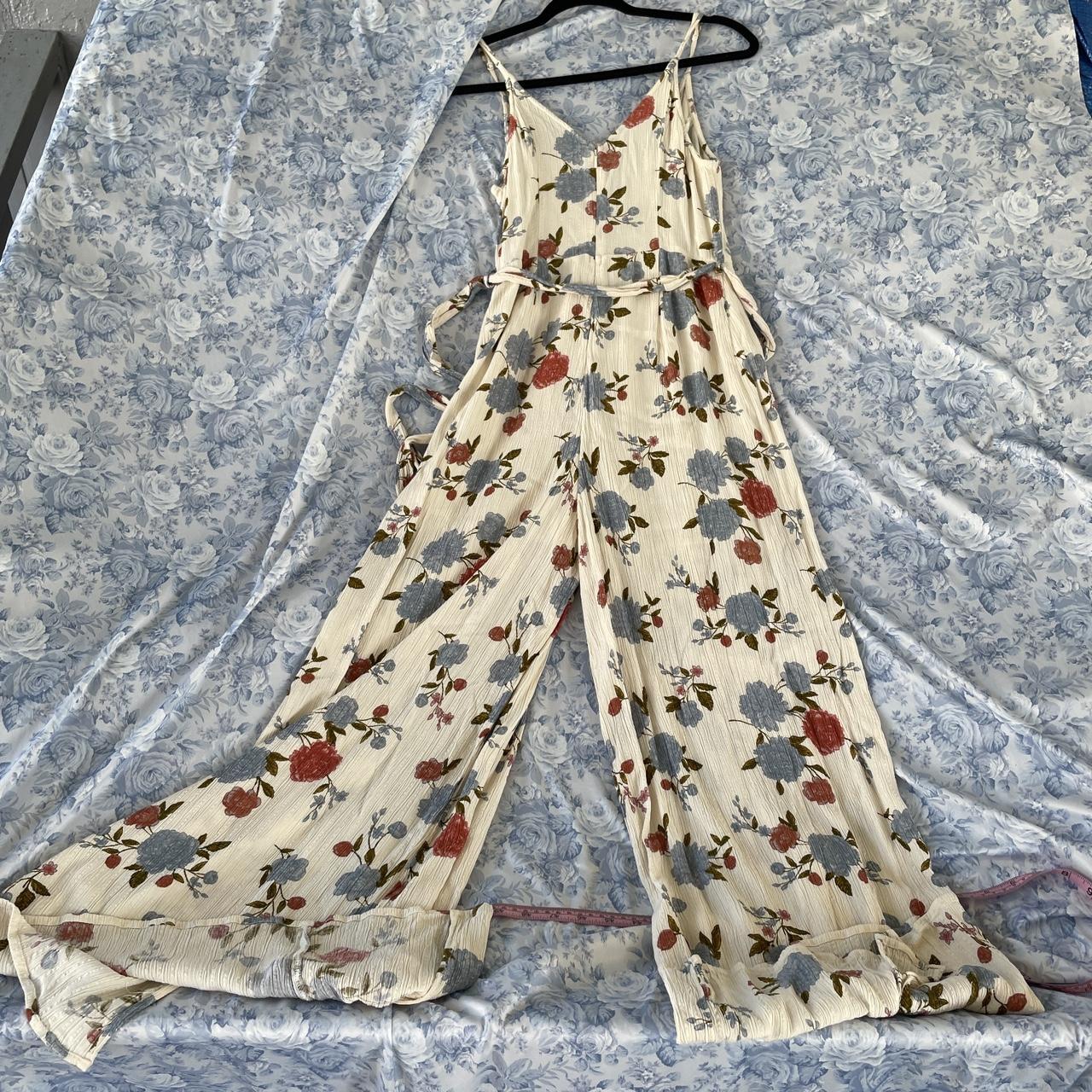 American Eagle Outfitters Flare Pants Romper Floral. Depop