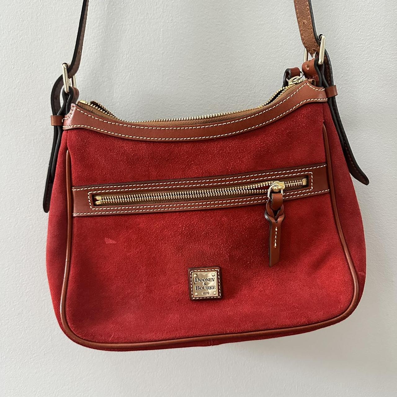 Dooney and Bourke Red Suede Crossbody Bag (Presley... Depop